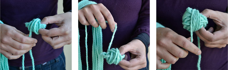 cómo hacer un ovillo de una madeja de lana